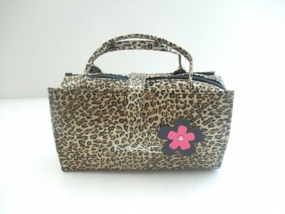 MAC Makeup Bag Leopard Print Yellow With Flower